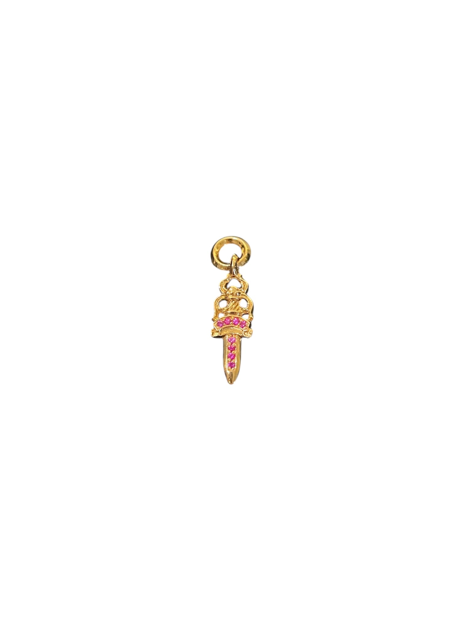 Chrome Hearts Gold Ruby Dagger Pendant